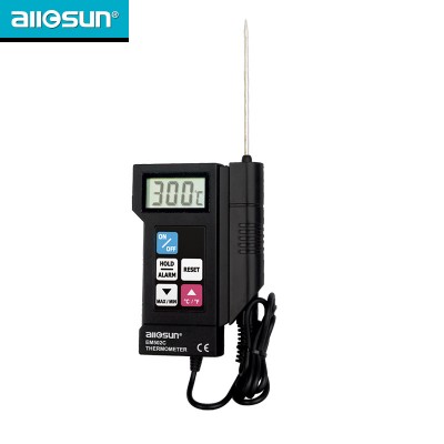 Allosun EM502C Electronic Thermometer with Long Stainless Probe use for Cooking Water Temperature Check, Record Reading